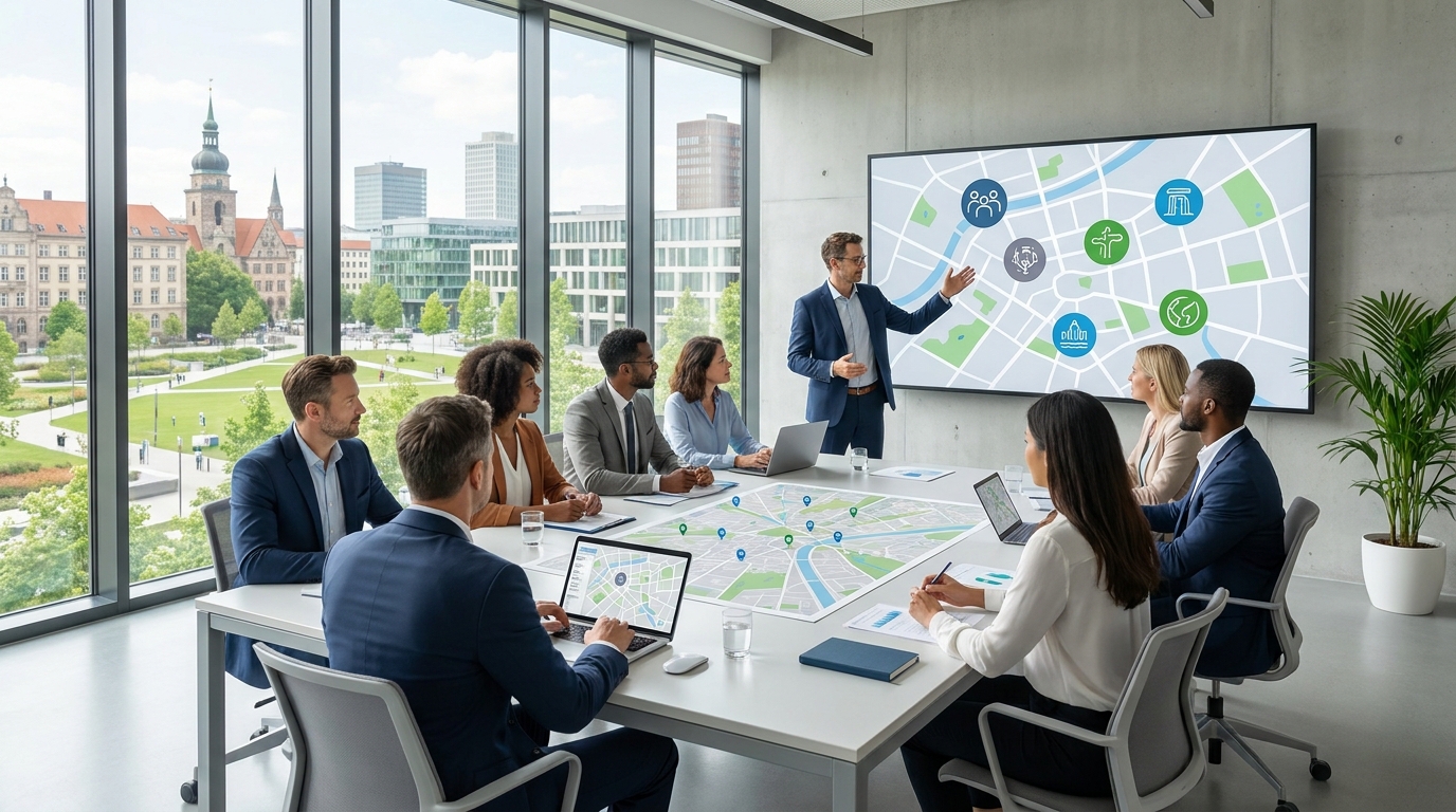 visueller beleg oder stimmungsbild: Erklärseite im Marketing-Bereich Grundlagen: Der Auftrag der Stadtkommunikation — was kommunale Kommunikation leisten muss.