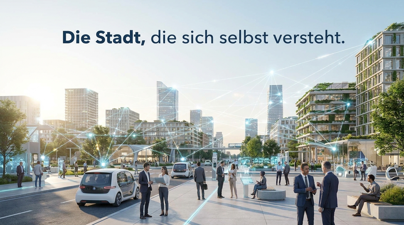 visueller-eyecatcher: Erklärseite im Marketing-Bereich Grundlagen: Die Stadt, die sich selbst versteht — Kommunikation als Wissensinfrastruktur der Kommune.
