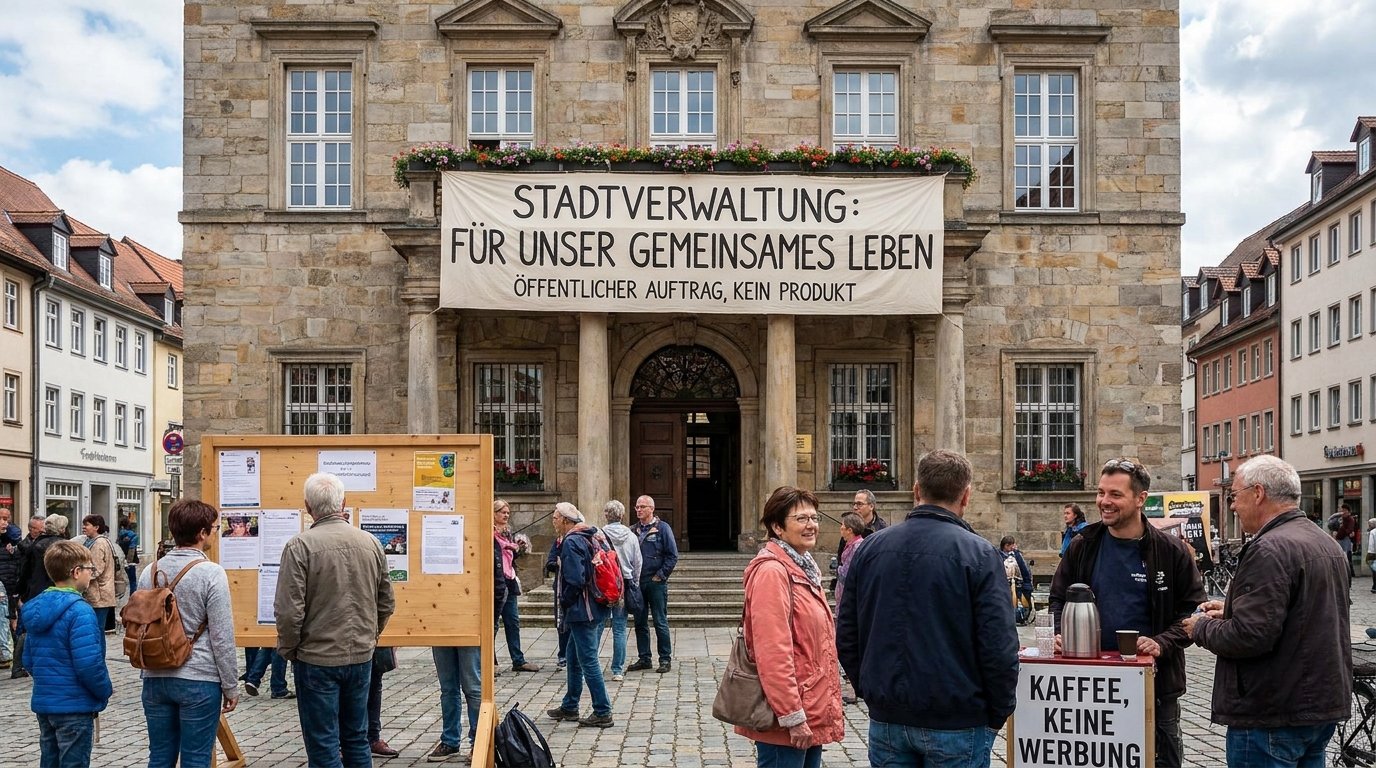 Erklärseite im Marketing-Bereich Grundlagen: Der Auftrag der Stadtkommunikation — was kommunale Kommunikation leisten muss.